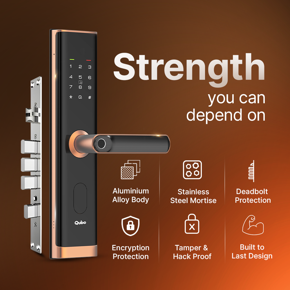 Qubo Smart Door Lock Nova Copper for Wooden Doors - Image 4